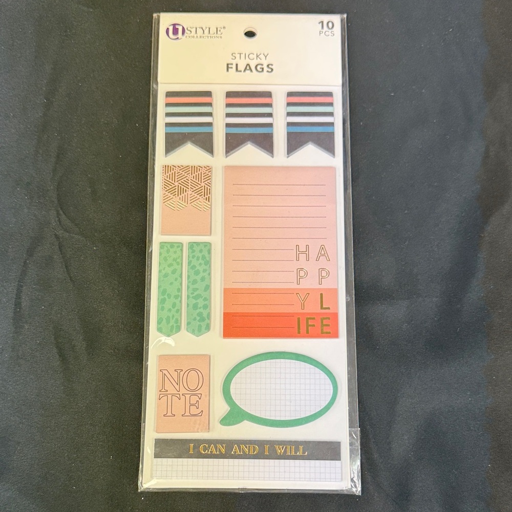 UStyle Collections Colorful Sticky Flags Set 10 shapes 20 sheets each new